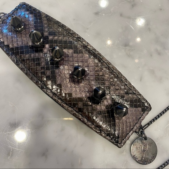 Maison Du Posh Studded Python Clutch - Picture 5 of 16